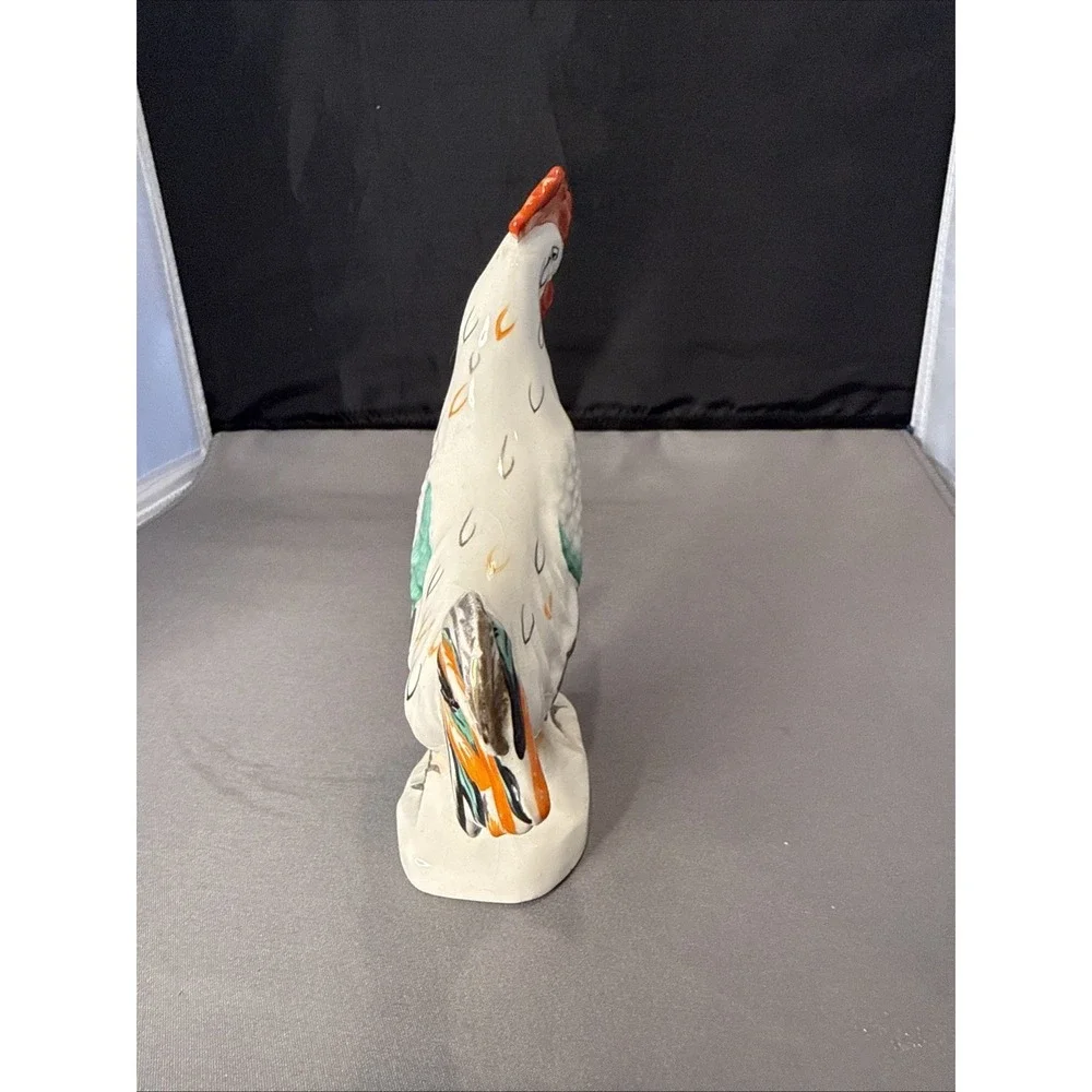 Porcelain Rooster Made In England Colorful Gold Gilt 5.5